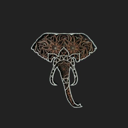 Elephant Head Mandala Art Wall Decor / ELE044 by laser artist studio