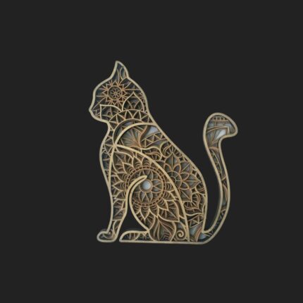 Cat Mandala Art Wall Decor / 042CAT by laser artist studio