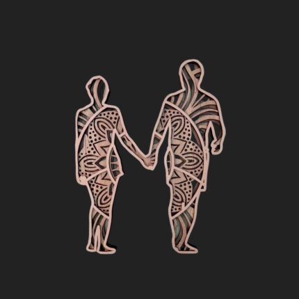 Couple Mandala Art Wall Decor / 109COM by laser artist studio