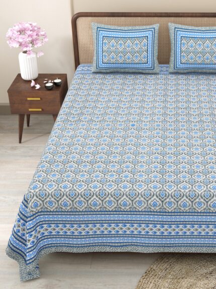 King size bedsheet (1+2) by jaipur to homes