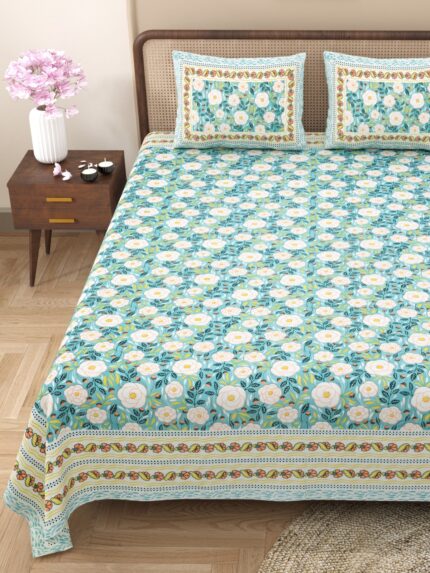 King size bedsheet (1+2) by jaipur to homes