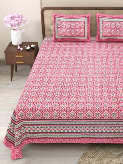 King size bedsheet (1+2) by jaipur to homes
