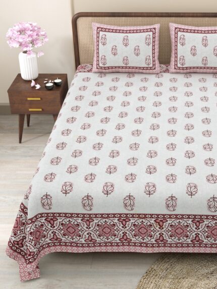King size bedsheet (1+2) by  jaipur to homes