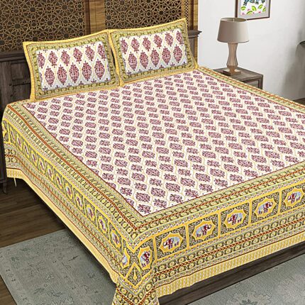 King size bedsheet (1+2) by jaipur to home