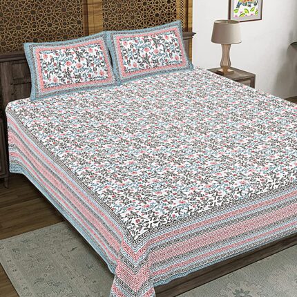 King size bedsheet (1+2) by jaipur to home