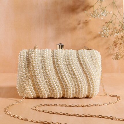 Designer pearl clutch by Alluriefy neeraj k